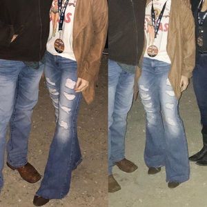 Miss Me Distressed Flare Leg